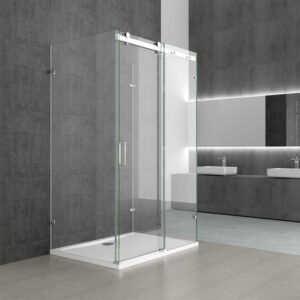 Glass Shower Enclosure Hinged Door Tempered Glass Bathroom Walk-In Panel Modern Stainless Steel Hardware HSL1009
