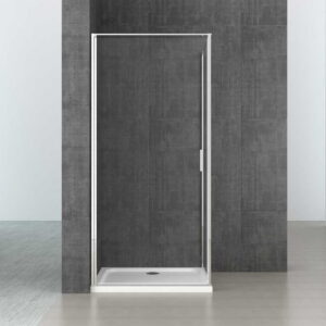 Glass Shower Enclosure Hinged Door Bathroom Walk-In Screen Tempered Glass Stainless Steel HSL1011