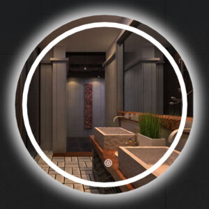 Round Bathroom Mirror with LED Lights, Modern Illuminated Vanity Mirror, Backlit Wall Mirror for Bathroom-HSAR102