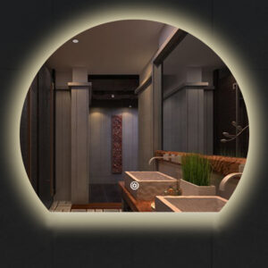 Round LED Bathroom Mirror with Lights, 24 Inch Backlit Vanity Mirror, Dimmable Anti-Fog Wall Mounted Makeup Mirror for Bathroom, 3 Color Modes-HSAR108
