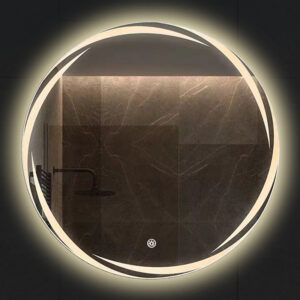 Circle LED Bathroom Mirror with Lighted Magnifying Mirror, 24 Inch Backlit Wall Mount Vanity Mirror, Anti-Fog Dimmable, 3000K–6000K for Bathroom Decor-HSAR110